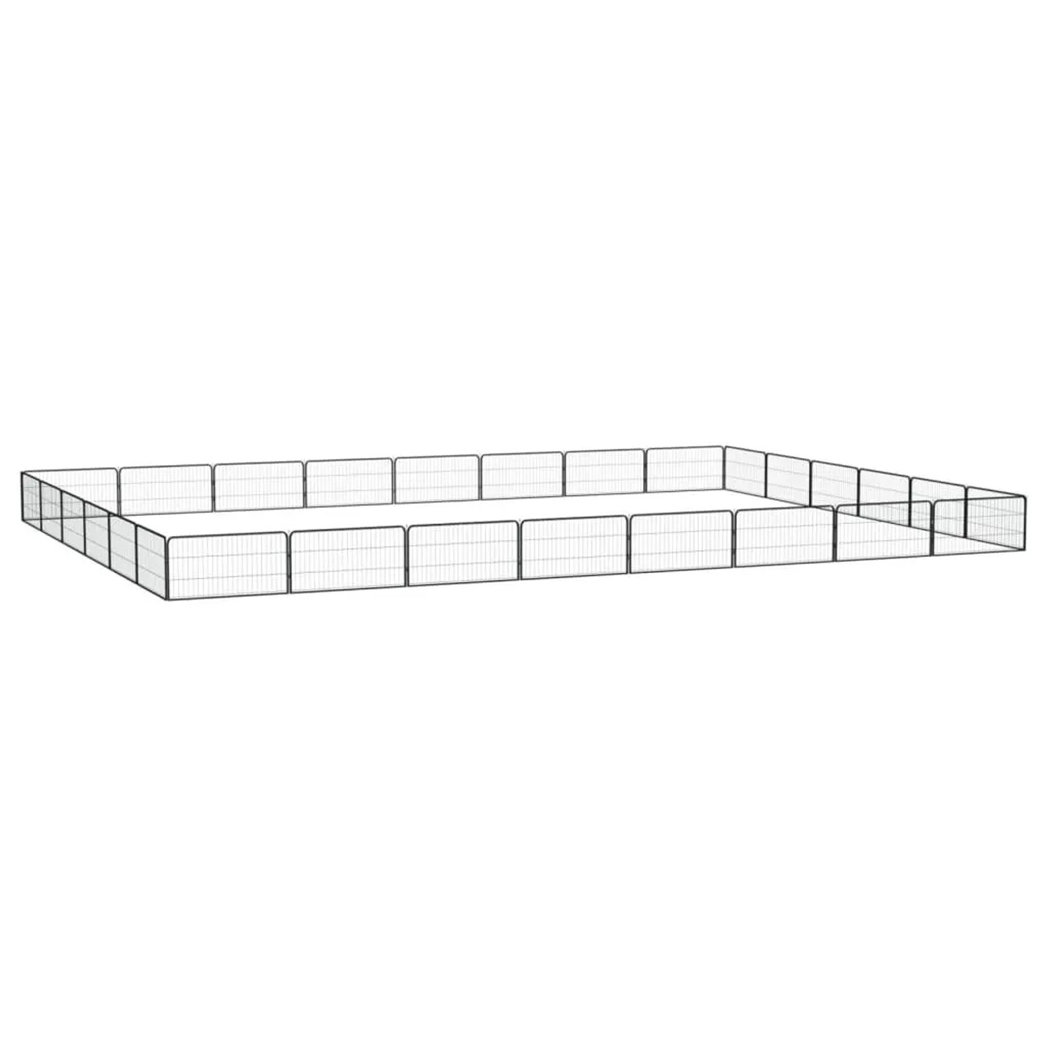 vidaXL 28 Tlg Hundelaufstall Schwarz 100x50cm Stahl Pulverbeschichtet 3115972