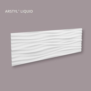 Weißes NOEL & MARQUET ARSTYL LIQUID 3D Wandpaneel mit Wellenmuster.