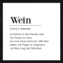 Pro Art Bild „Rotwein Definition“ (30x30 cm) mit schwarzem Rahmen. Wandbild mit Text.