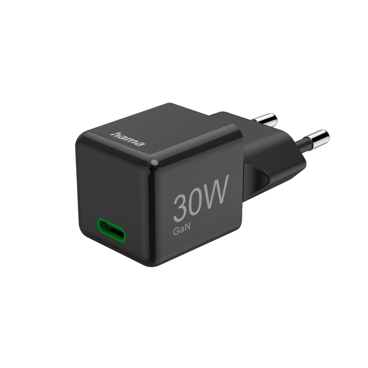 Hama Schnellladegerät Super-Mini-Charger GaN USB-C PD 30 W Schwarz