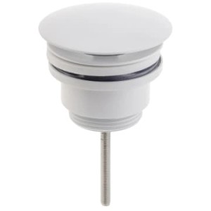 Kronenbach Ablaufventil Schaftventil, rund, kurz, für Waschtisch ohne Überlauf, weiß matt.