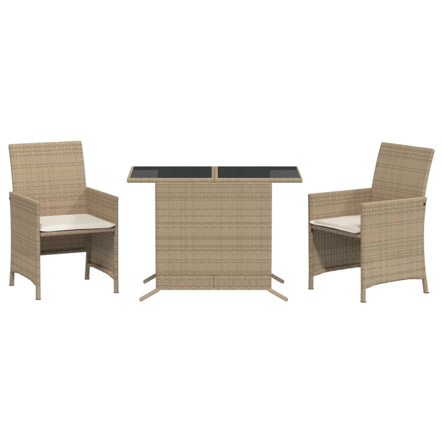vidaXL 3-Tlg Bistro-Set mit Kissen Beige Poly Rattan 365120 günstig online kaufen