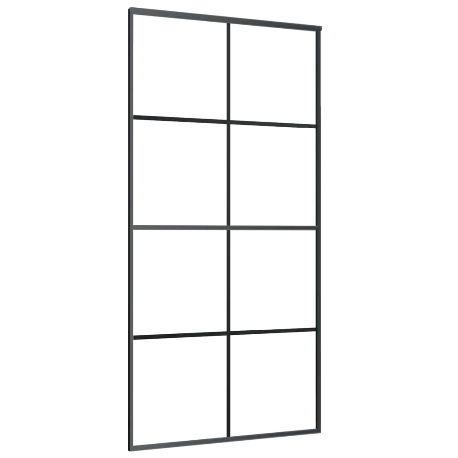 vidaXL Schiebetür Aluminium und ESG Glas 102,5x205 cm Schwarz 288066
