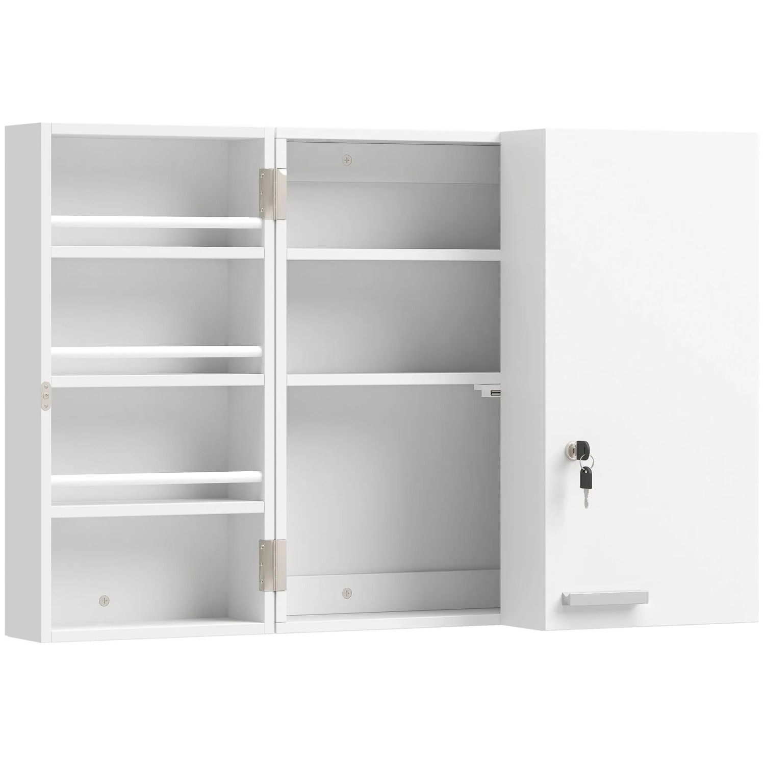 HOMCOM Medicine Cabinet MDF Metall 53L x 20B x 53H cm Weiß