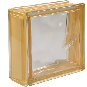 Goldfarbenes Echtglasprofil, 19x8x1 cm, für Glasbausteine.