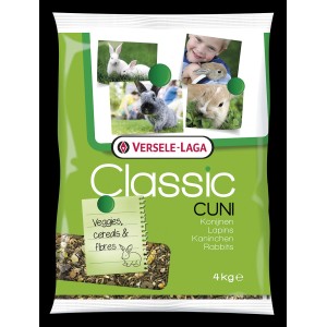 Versele-Laga Cuni Classic Kaninchenfutter 4kg, Alleinfutter mit Gemüse und Getreide.