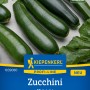 Kiepenkerl Zucchini Midnight F1-Hybride: Dunkelgrüne Zucchini auf Saatguttüte.