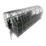 Klasika Arch Gewächshaus 18m² mit Polycarbonat, Tür geöffnet. Robustes Tunnelgewächshaus für Garten.
