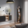 Vicco Badschrank Benno in Anthrazit/Eiche mit 3 Ablagen im modernen Bad.