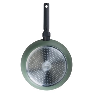 Fackelmann Pfanne Balance, 28 cm, Keramikbeschichtung, Unterseite der grünen Bratpfanne.