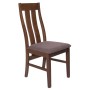 Esszimmerstuhl M58 6er-Set, dunkles Holzgestell, taupefarbener Sitz.