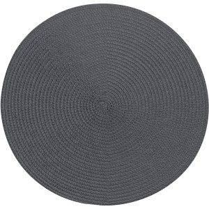 Graues, rundes Venilia Tischset Spiral, 38 cm Durchmesser.