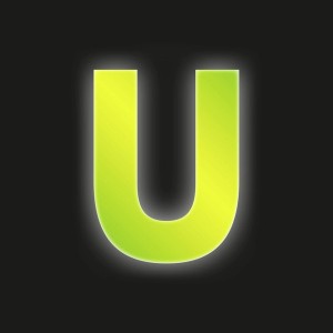 Reflektierender, gelber Klebebuchstabe U, 8 cm, von Conacord.