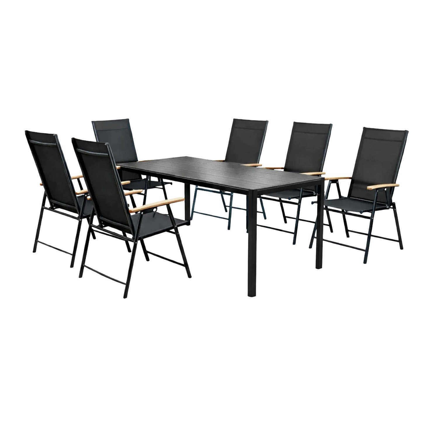 Greemotion Gartenmöbel-Set Merida 4 Aluminium 7-teilig Anthrazit