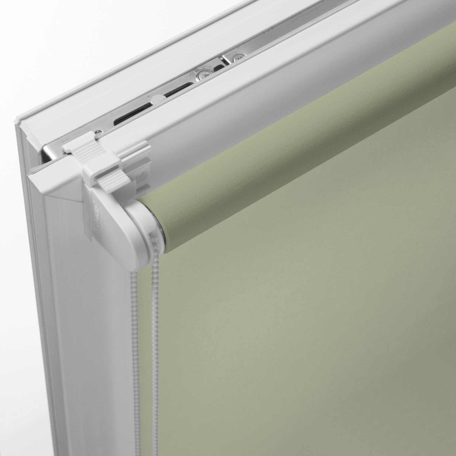 Gardinia EasyFix Rollo, 120x150 cm, mintgrün, mit Seitenzug und Klemmträger.