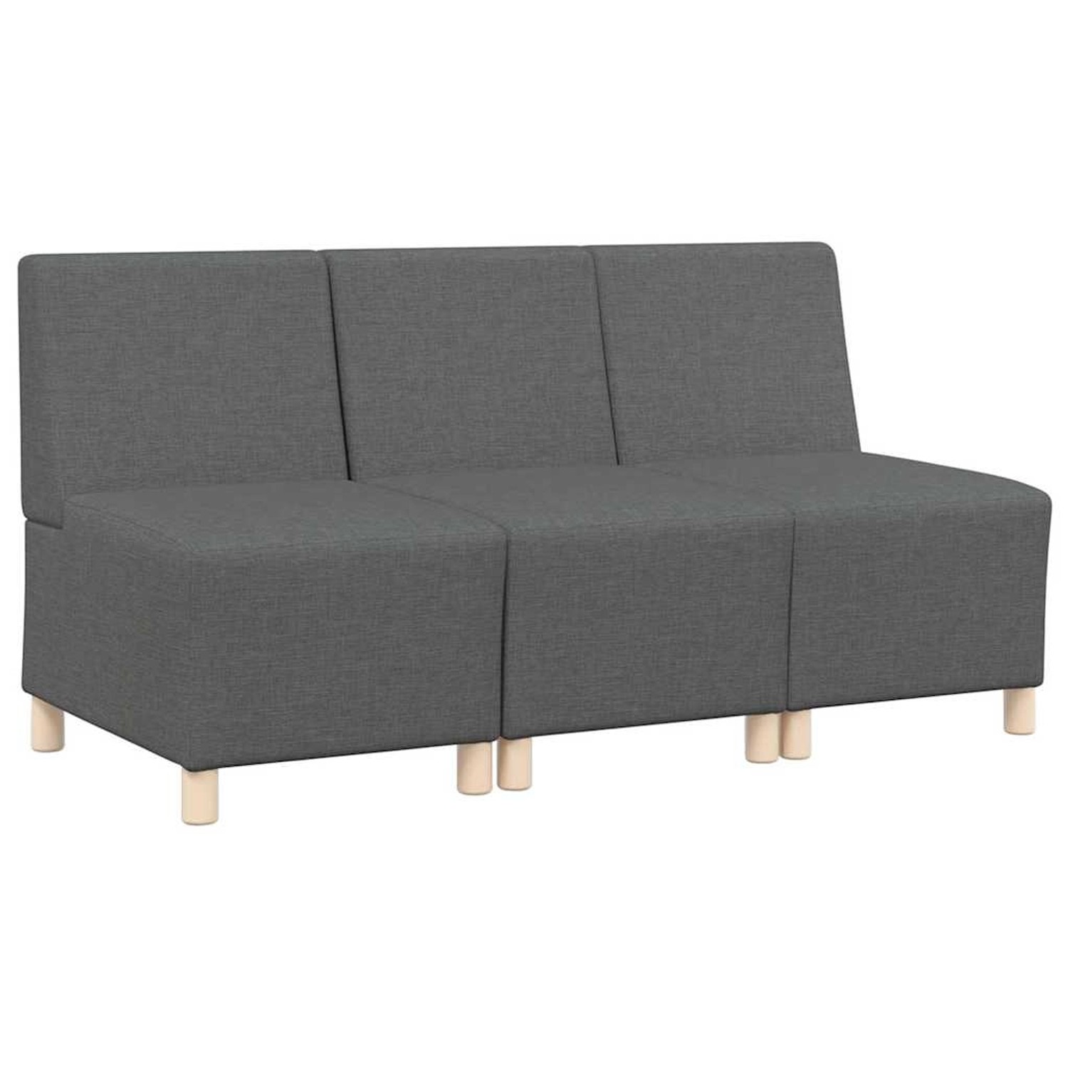 vidaXL Modulares Sofa ohne Armlehnen 3 Stk Dunkelgrau 55 x 74 x 82 cm Stoff günstig online kaufen
