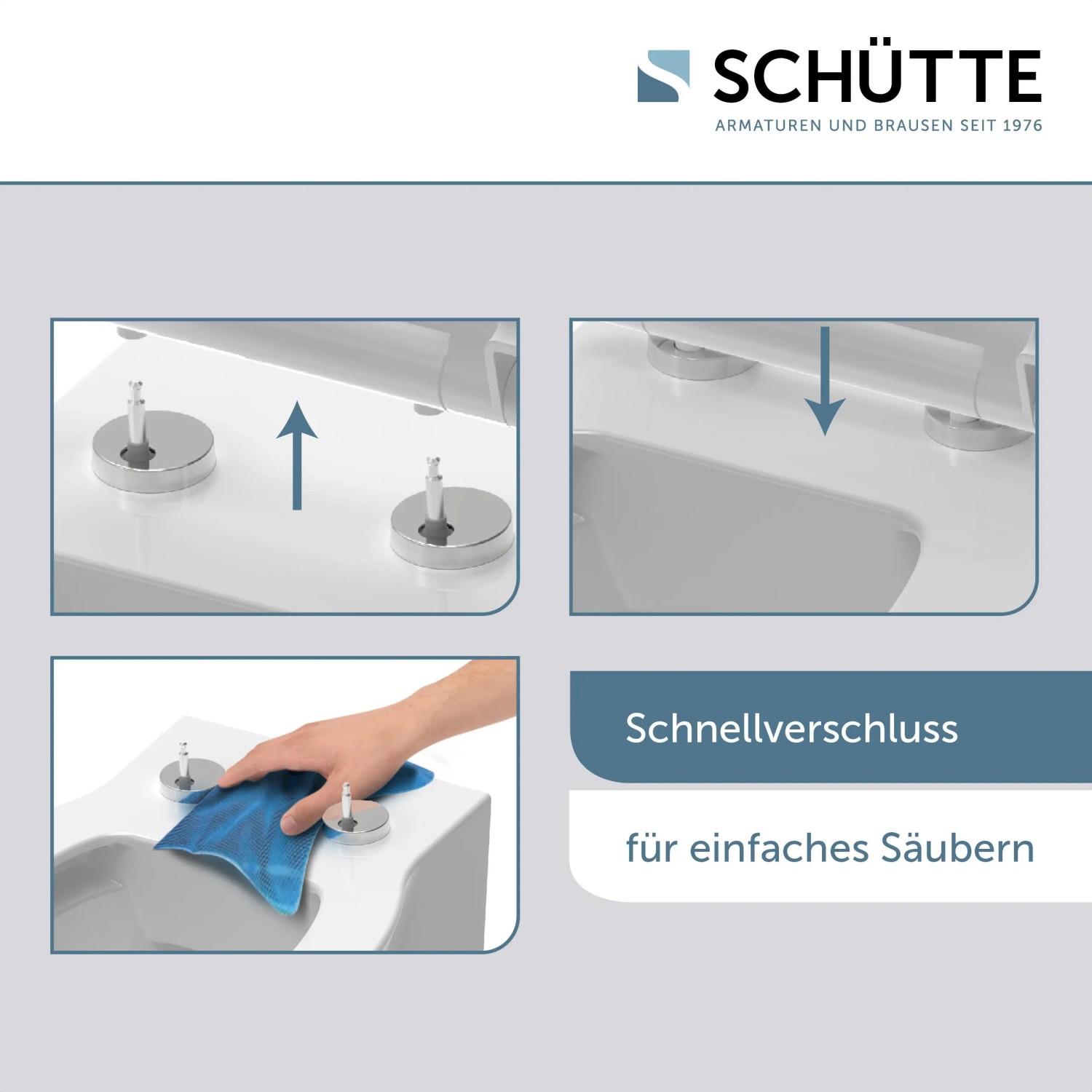 Schütte WC-Sitz Absenkautomatik Family White Duroplast Schnellverschluss kaufen bei OBI