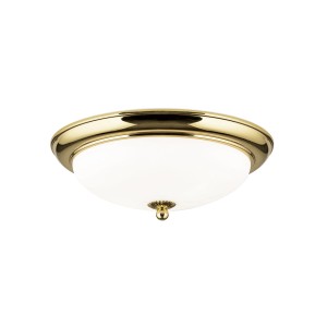 Goldene Orion Deckenleuchte Empira, Ø 35cm. Klassische Lampe mit mattiertem Glas.
