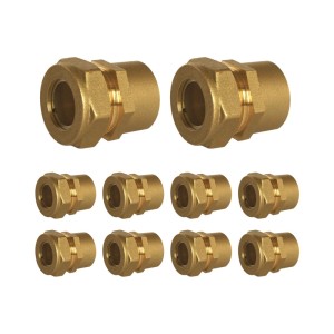 Stahlmann 10er Set EasyFix Muffenverschraubungen mit Innengewinde F Messing für Edelstahl Wellrohr