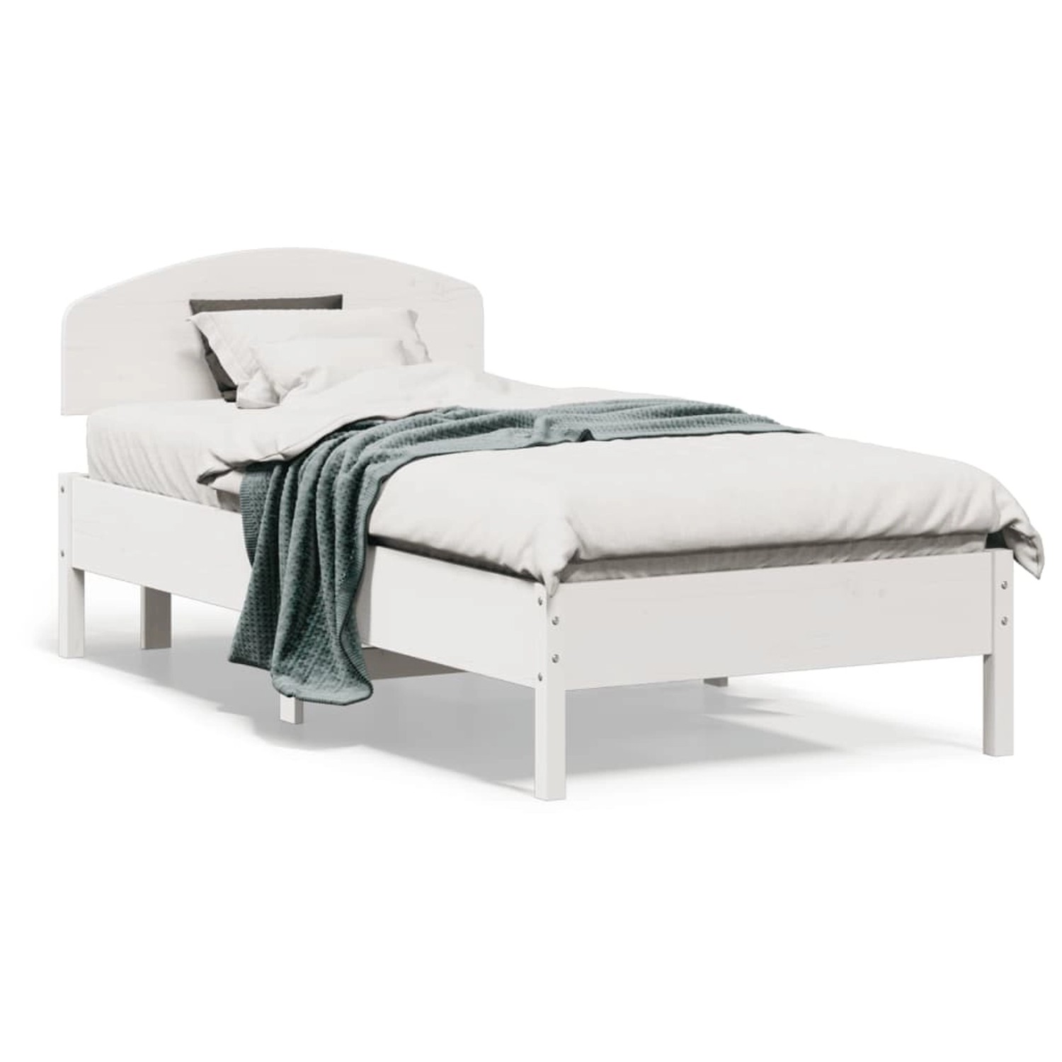 vidaXL Massivholzbett ohne Matratze Weiß 90x190 cm Kiefernholz 3207238 günstig online kaufen