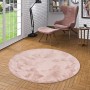 Runder, altrosa Fellteppich (160x160cm) der Marke Pergamon. Super Soft und luxuriös.