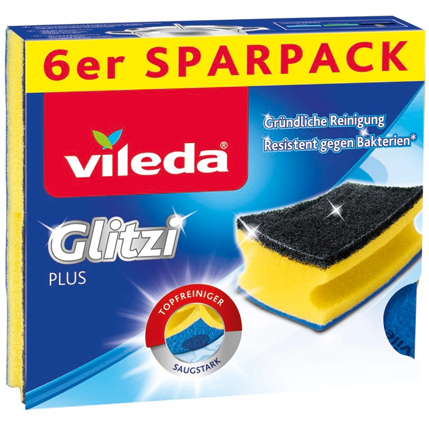 Vileda Topfreiniger Glitzi Plus 6er-Pack mit Antibac