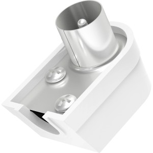 Weißer Hama Antennen-Stecker Koax-Winkel, schraubbar für Kabel. 