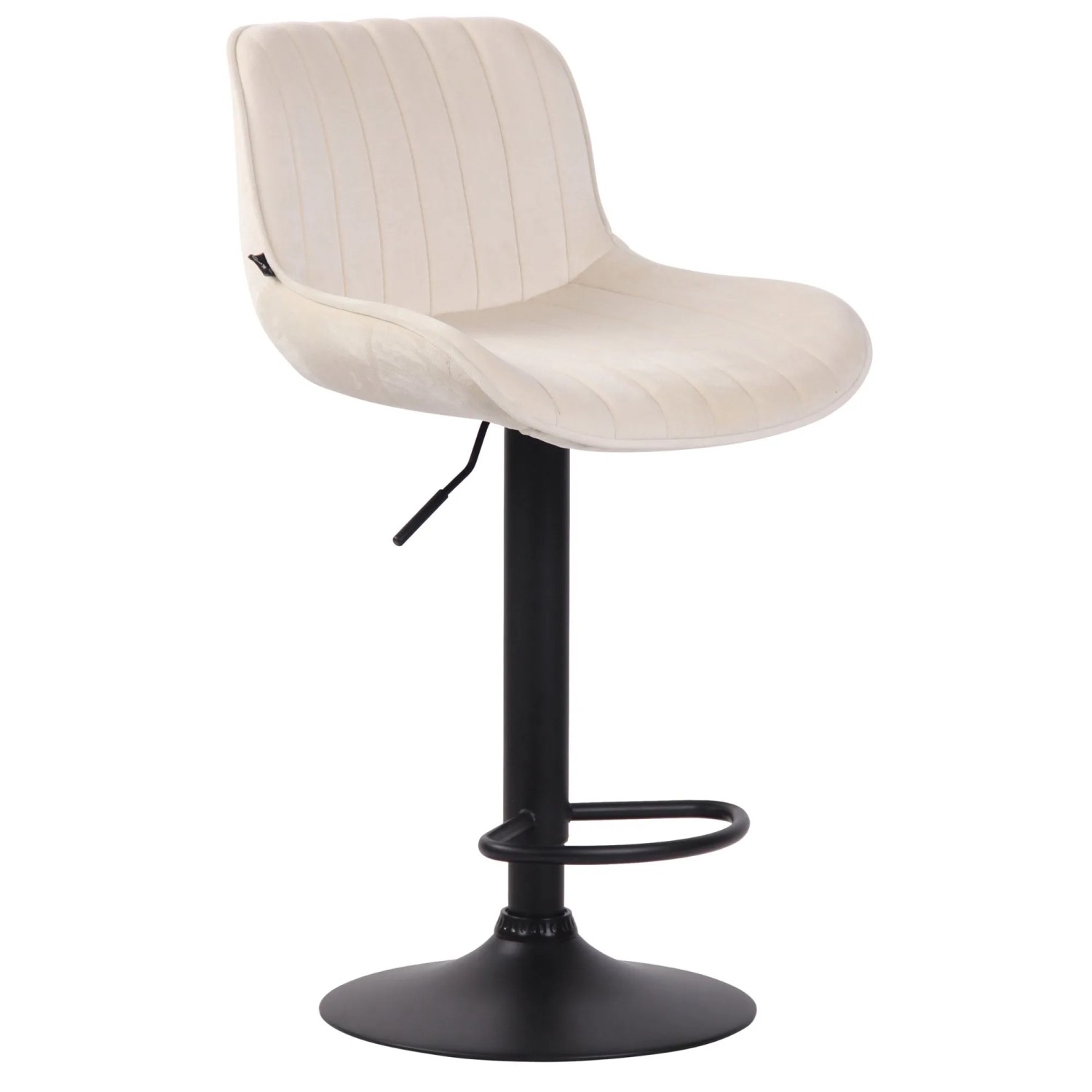 CLP Barhocker Lentini Samt Creme/Schwarz