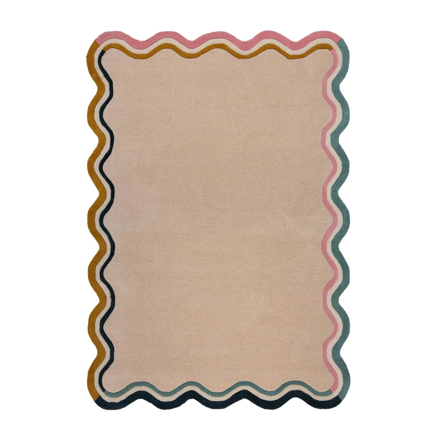 Flair Rugs Wollteppich Leo Border 120 cm x 170 cm Mehrfarbig