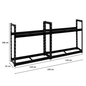 PROREGAL Mega Deal: 2 schwarze Reifenregale Tiger, 100x110x35cm, für bis zu 16 Reifen.