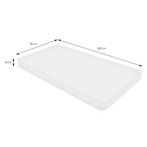 Weiße Matratze 90x200 cm, H16cm, für Hausbett, Kaltschaum, Bezug abnehmbar.