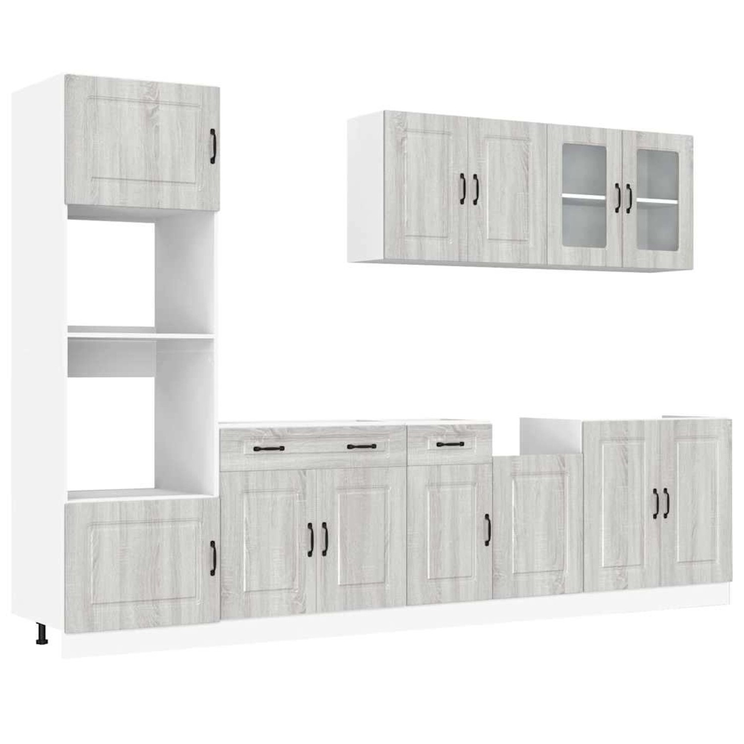 vidaXL 7-Tlg Küchenschrank-Set Kalmar Grau Sonoma Holzwerkstoff 3314737 günstig online kaufen