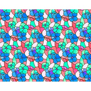 d-c-fix Klebefolie Lisboa Spring mit Blumenmuster in Rot, Blau und Transparent.