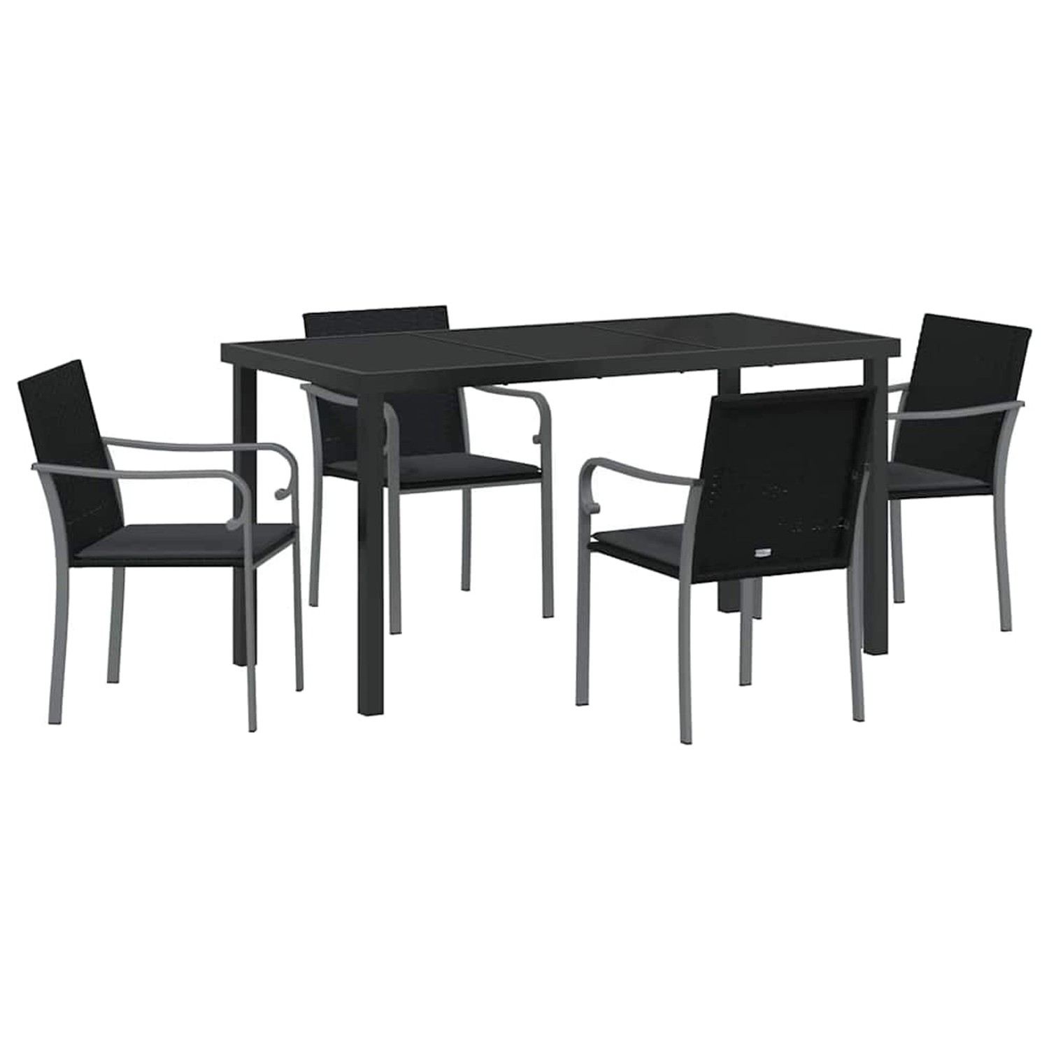 vidaXL Garten Essgruppe 5-Tlg Schwarz Poly Rattan 3379053 günstig online kaufen