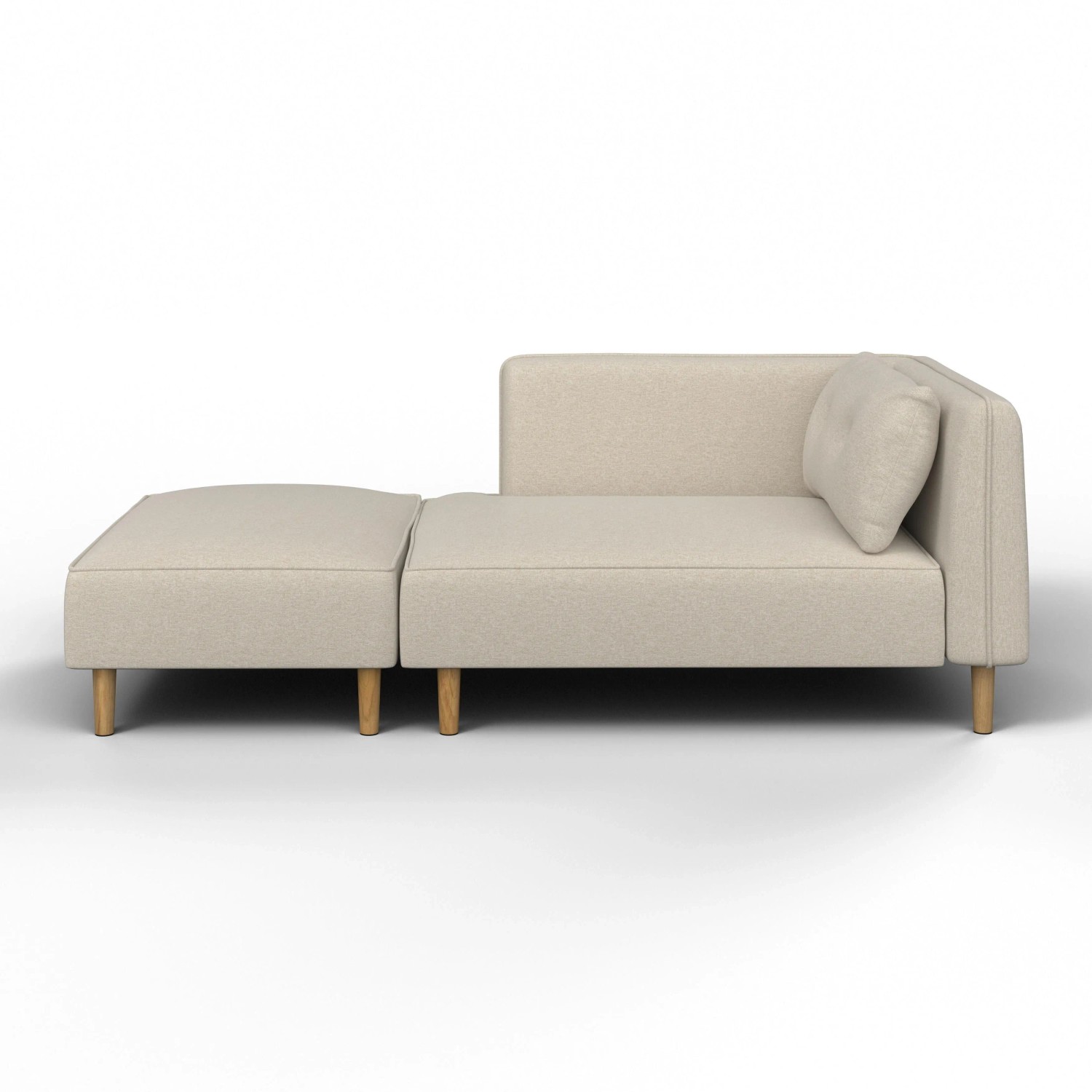 Bessagi Home Sofa Fanny Beige Webstoff mit Hocker