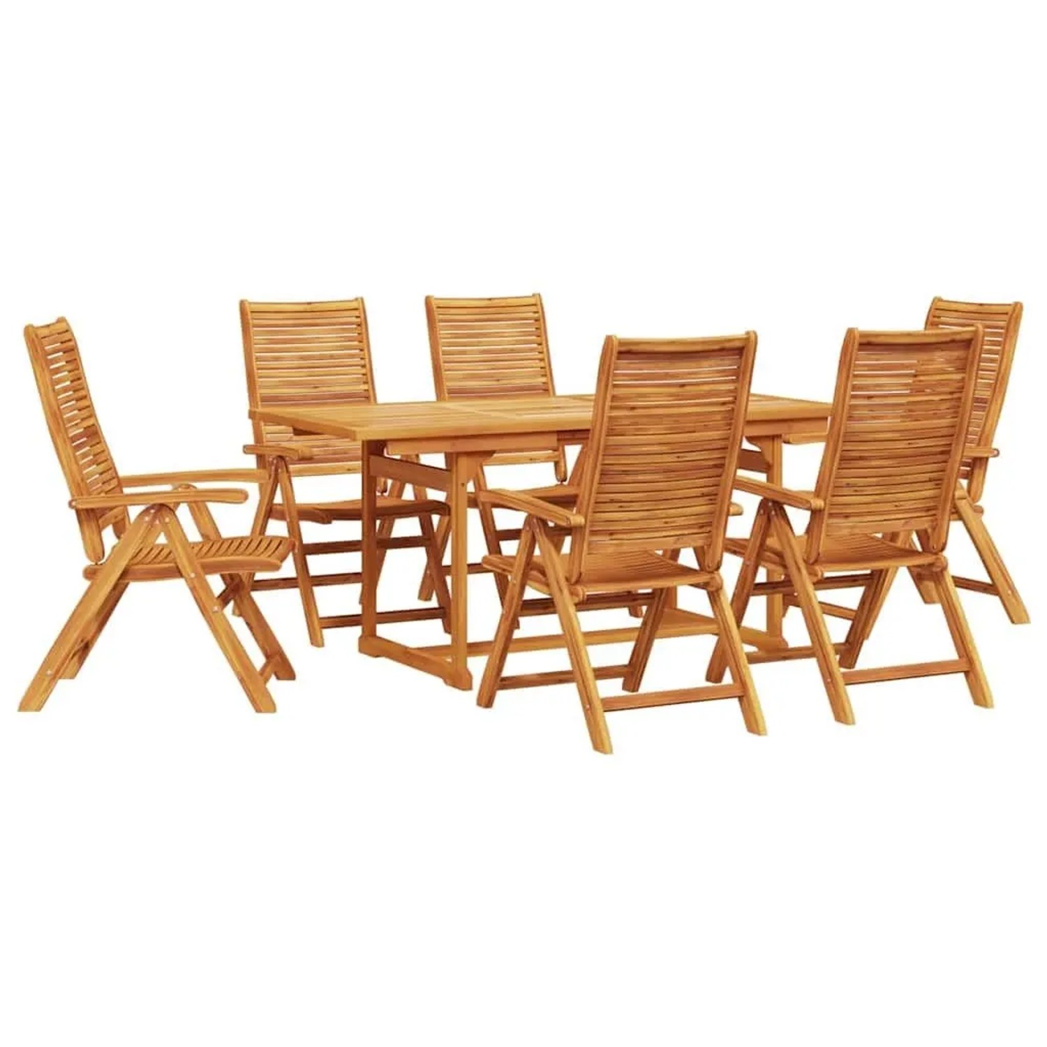 vidaXL Garten Essgruppe 7 Stk Braun Massivholz Akazie 3375721