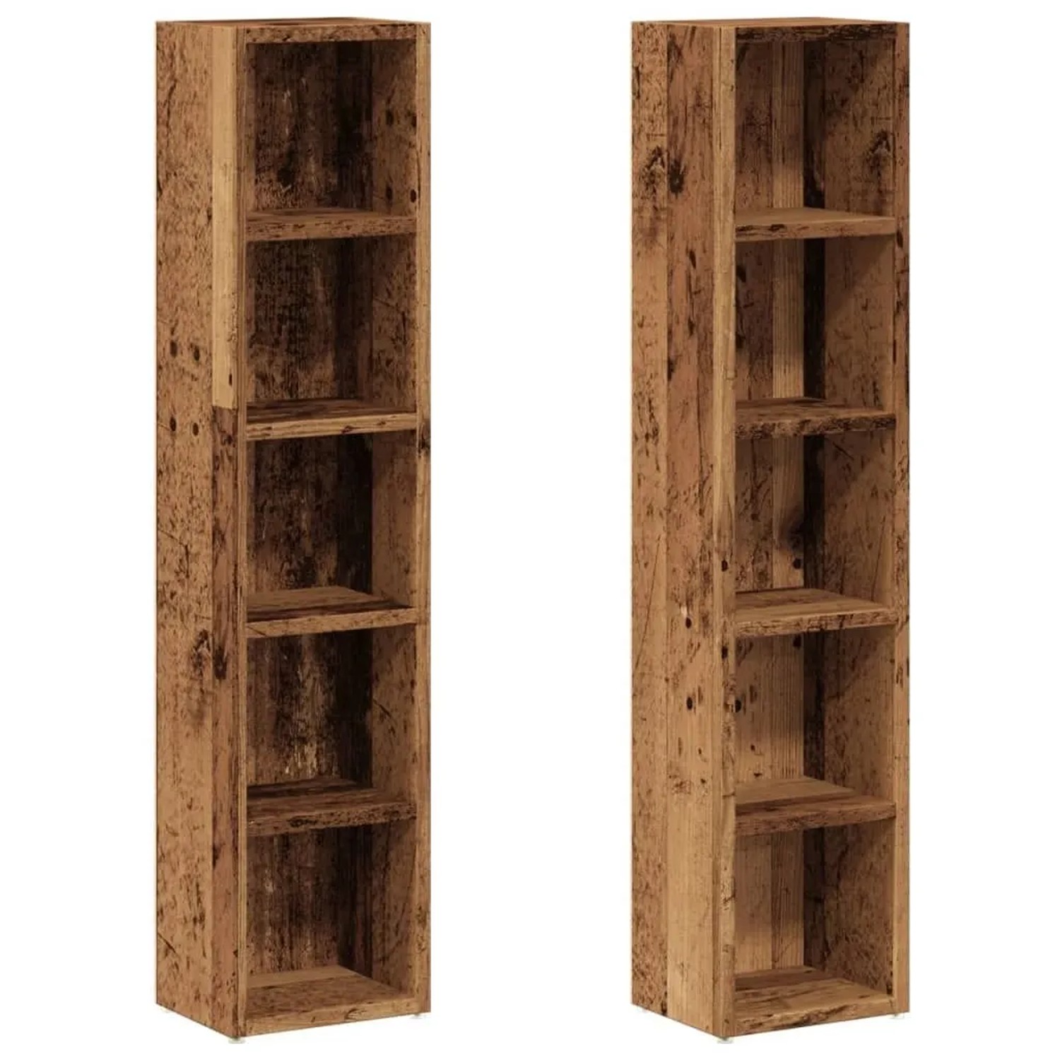 vidaXL CD-Regale 2 Stk Altholz-Optik 21x16x93,5 cm Holzwerkstoff 855838