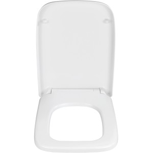 Weißer Wenko WC-Sitz Exclusive für Geberit Renova Nr. 1 Plan, Duroplast mit Absenkautomatik.