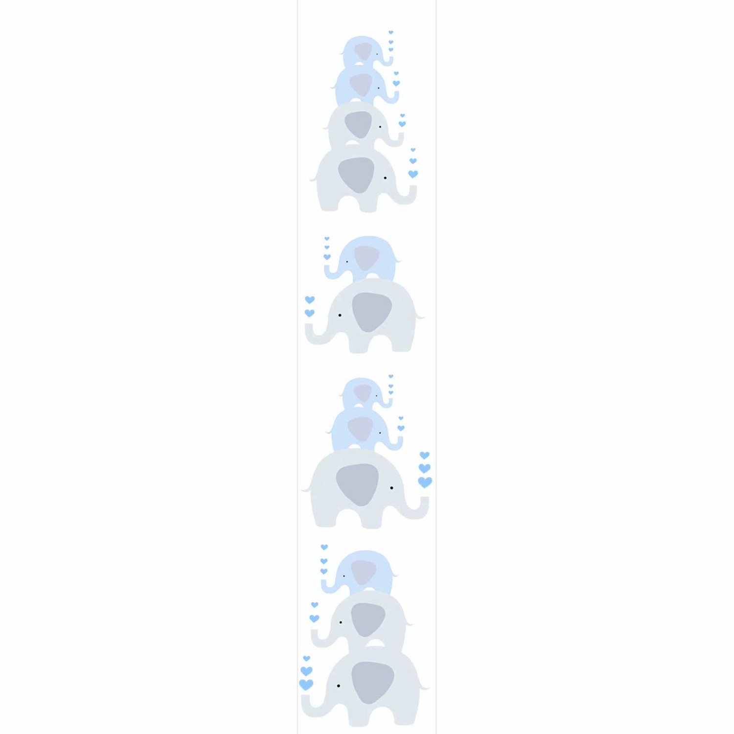 Thumbnail - Bricoflor Elefanten Tapete für Babyzimmer Weiße Vlies Kindertapete mit Tieren in Hellblau und Grau Kinderzimmer Tapeten ...