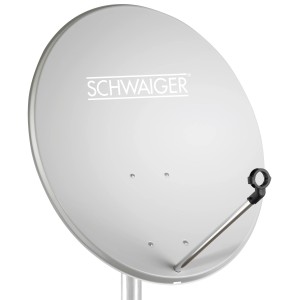 Schwaiger Satellitenschüssel, 42 cm, lichtgrau, aus Stahl für SAT Anlagen.