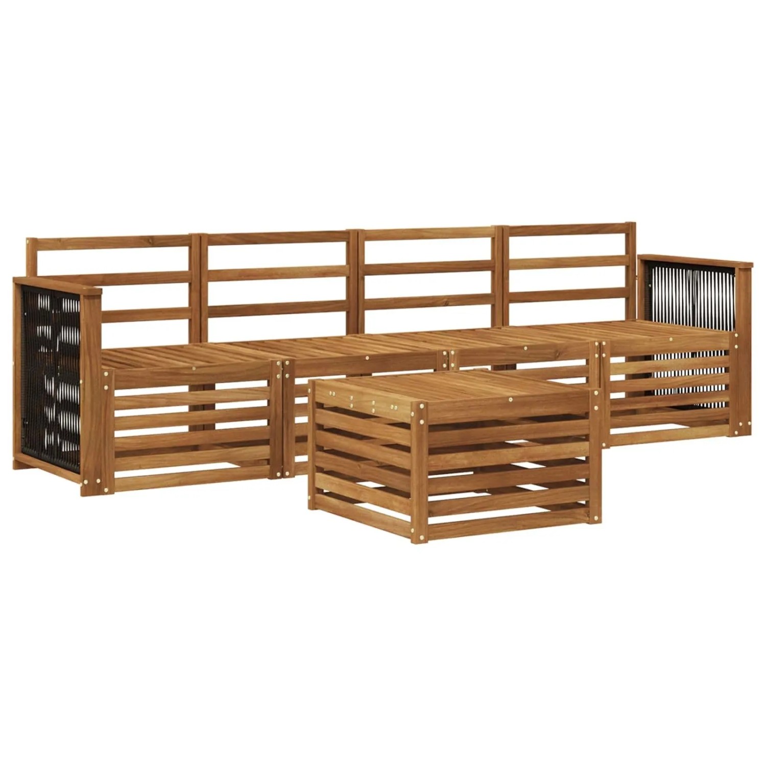 vidaXL Outdoor-Sofagarnitur 5 Stk Natur Massivholz Akazie 3383990