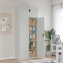 Hellgrauer vidaXL Aktenschrank aus Stahl (90x40x220 cm) mit offenen Fächern und Ordnern.