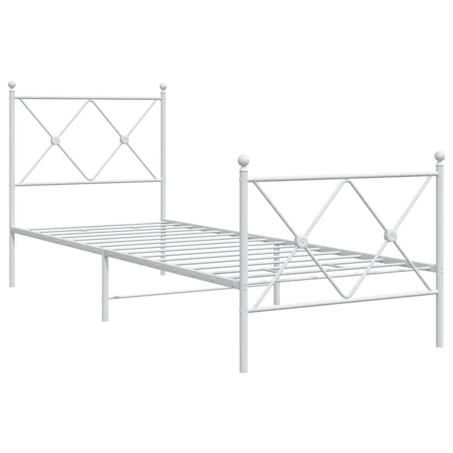 vidaXL Bettgestell mit Kopf- und Fußteil Metall Weiß 75x190 cm 376559 günstig online kaufen