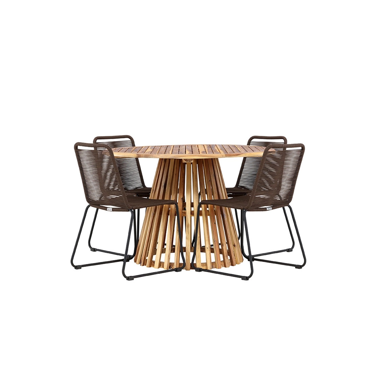 ebuy24 LumpurLindos Gartenset 1 Esstisch 4 Stühle Natur Tisch cm H75xB120xT günstig online kaufen