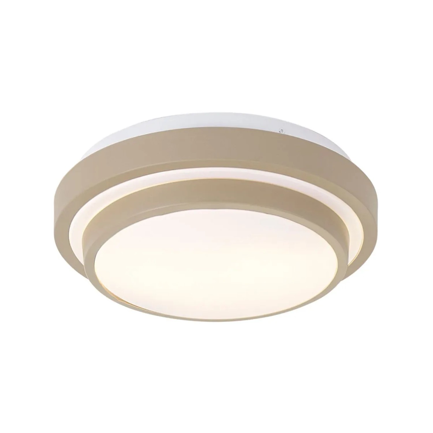 QAZQA Moderne Deckenleuchte Taupe mit Weiß 34 cm 2 Flammig IP44 Walden