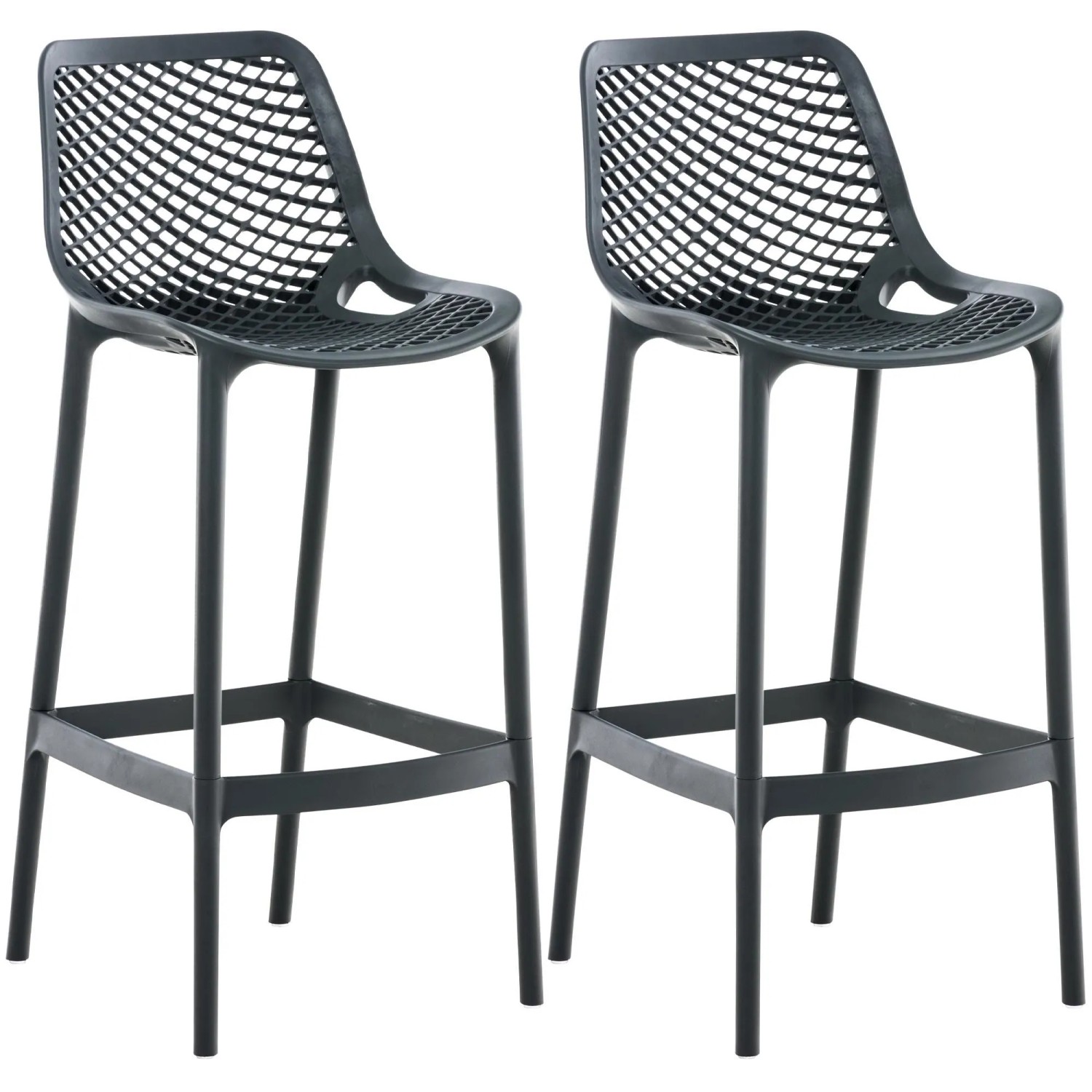 CLP 2er Set Outdoor Barhocker Air Dunkelgrau