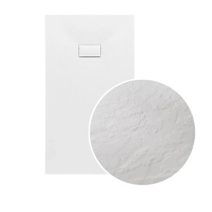 Bad Land Duschwanne Rechteck VIDAR 120x90x3,2 Verbundwerkstoff Steinoptik Ablauf