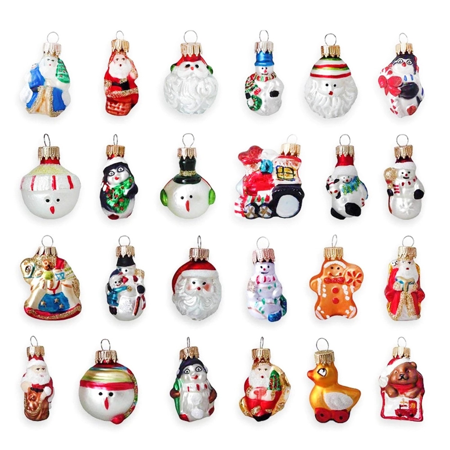 Krebs Glas Lauscha Adventskalender Baumschmuck 24-tlg. 4cm
