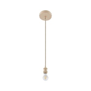 Lindby Pendelleuchte Hattie 10034031 Modern in Creme aus Aluminium 1-flammig E27 Wohnzimmerleuchte