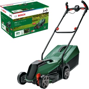 Bosch CityMower 18V-32 Akku-Rasenmäher mit Akku und Ladegerät.